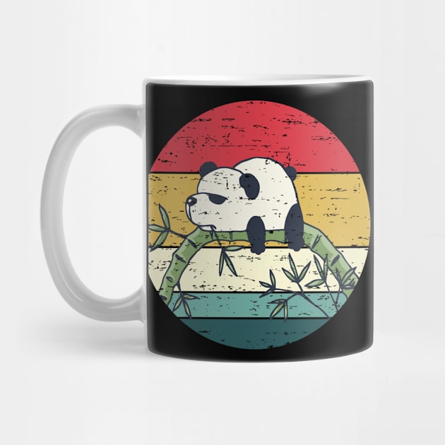 Funny Cute Panda Retro Sunset Distressed Vintage Rainbow Colors by ebayson74@gmail.com